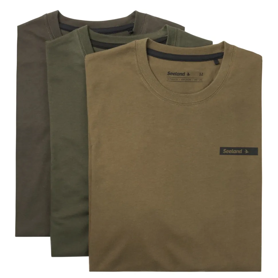 Seeland - 3-Pak T-shirt // Pine Green / Military Olive / Grape Leaf