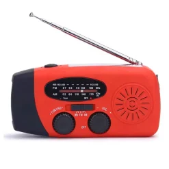 Sunny Hiker - Nødradio m. Powerbank 5.000 mAh // Rød