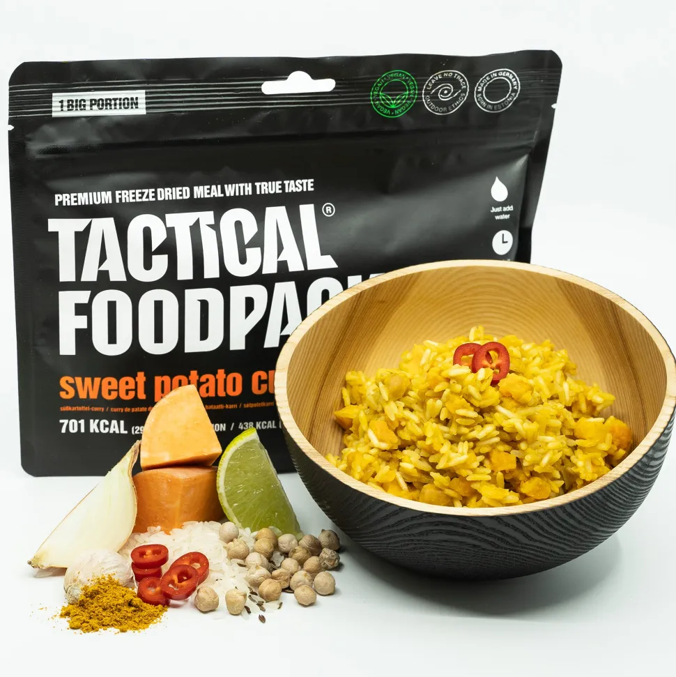 Tactical Foodpack - Sødkartoffel i Karry - Stor Portion, 701 kcal