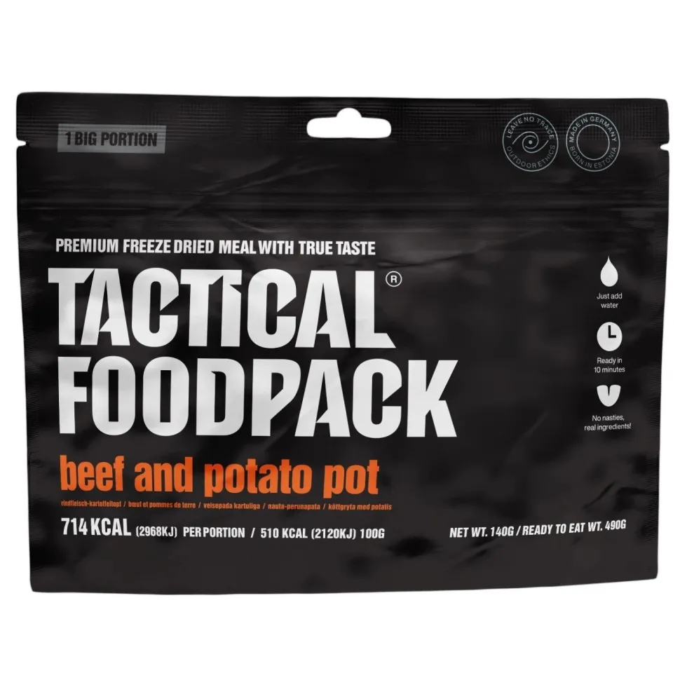 Tactical Foodpack - Stuvning Med Oksekød Og Kartoffel - Stor Portion, 714 Kcal