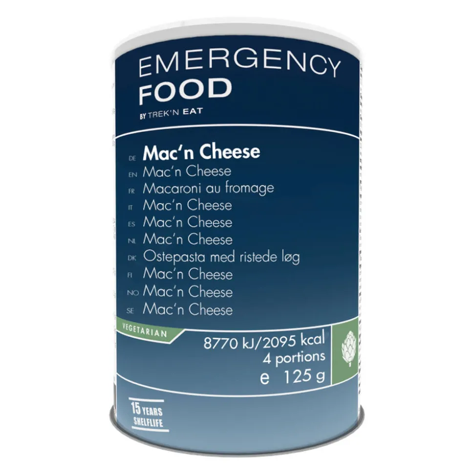 Trek'n Eat - Emergency Food Mac'n Cheese, 4 portioner, 500g (15 års holdbarhed)