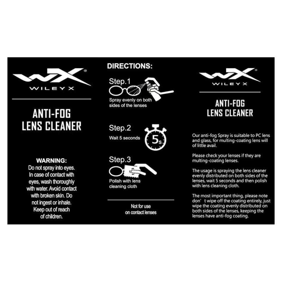 Wiley X - Anti-Fog Linse Rensesæt 25ml