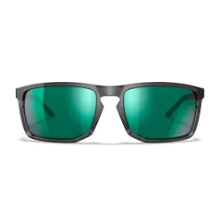 Wiley X - AXE Captivate Solbriller // Pol Green Mirror - Gloss Crystal Grey Frame