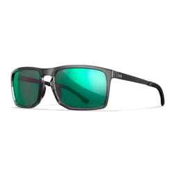 Wiley X - AXE Captivate Solbriller // Pol Green Mirror - Gloss Crystal Grey Frame