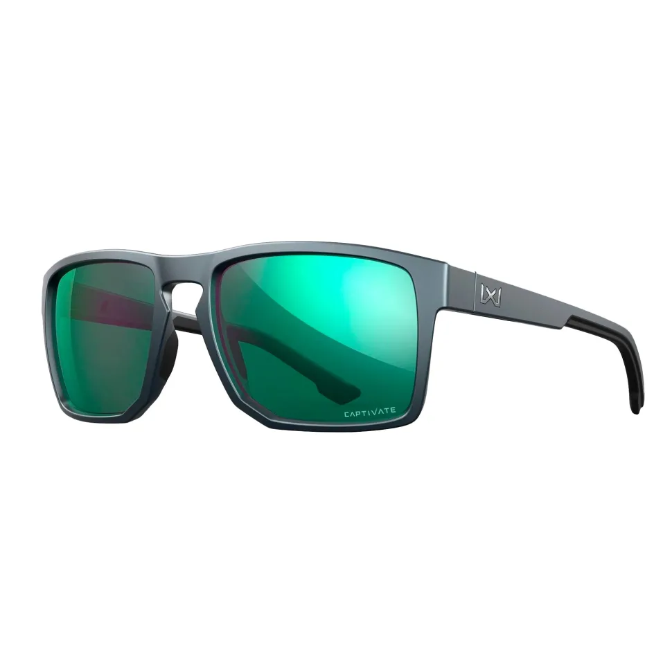 Wiley X - FOUNDER Captivate Solbriller // Pol Green Mirror - Matte Graphite Frame