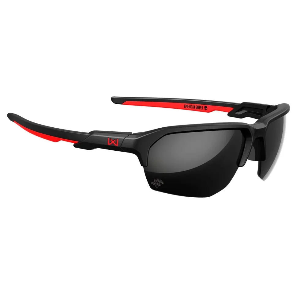 Wiley X - JAKL Captivate Solbriller // Black Mirror - Matte Black/Red Frame