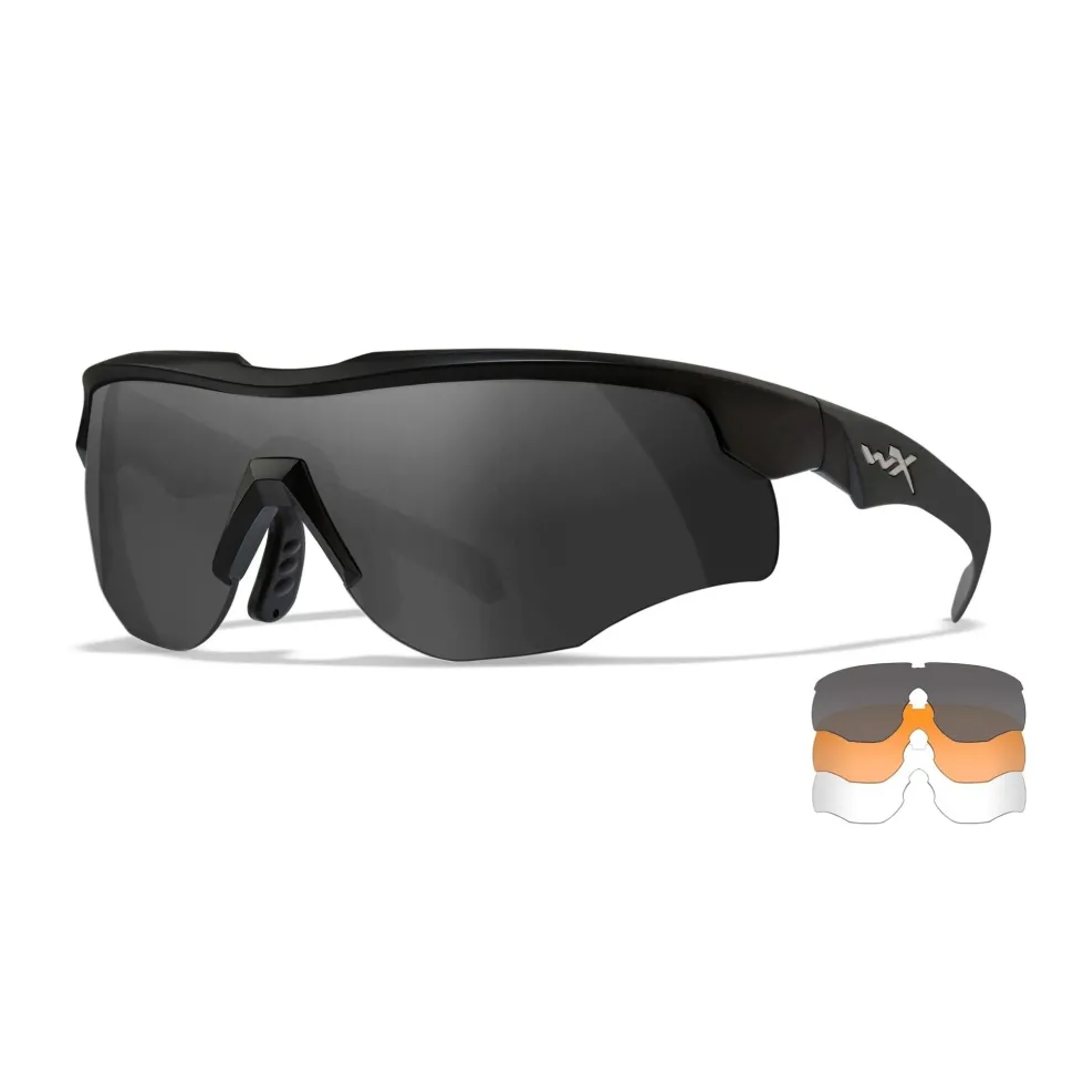 Wiley X - ROGUE Comm Skydebriller // Sort - 3 Linser