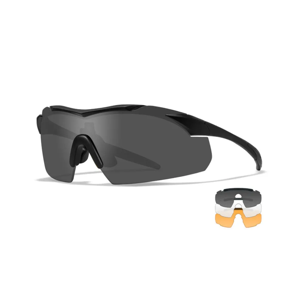 Wiley X - VAPOR 2.5 Black Frame Solbrille // 3 Linser
