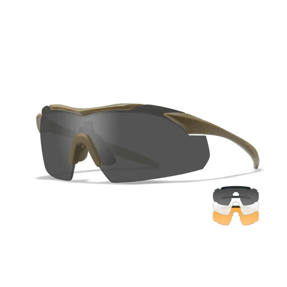 Wiley X - VAPOR 2.5 Tan Frame Solbriller // 3 Linser